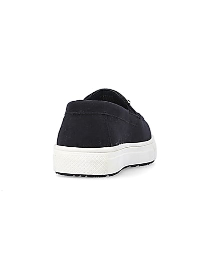 360 degree animation of product Mini boys navy loafers frame-10