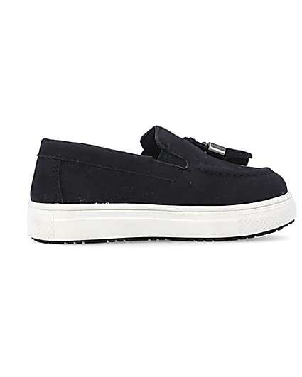 360 degree animation of product Mini boys navy loafers frame-14