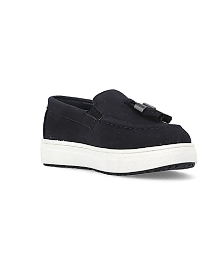360 degree animation of product Mini boys navy loafers frame-18
