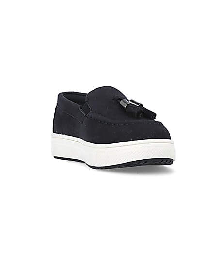 360 degree animation of product Mini boys navy loafers frame-19
