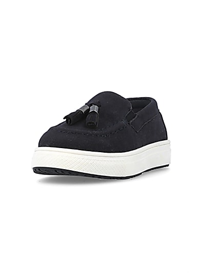 360 degree animation of product Mini boys navy loafers frame-23