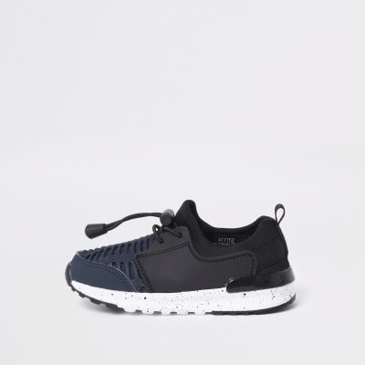 Mini boys navy mesh runner trainers