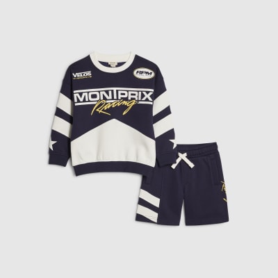 Mini Boys Navy MontPrix Sweatshirt Set