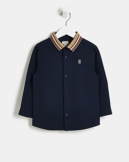 Mini boys navy Oxford Smart Shirt