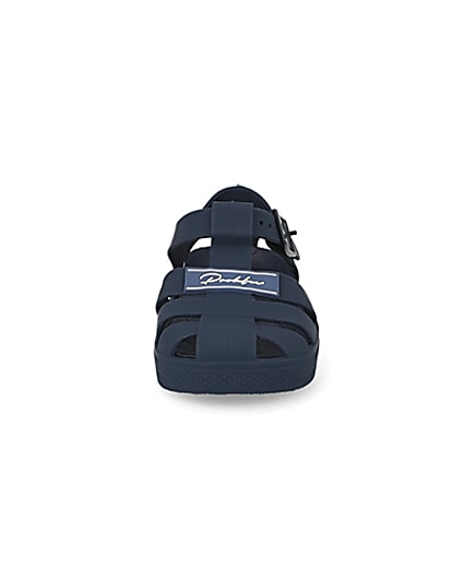 360 degree animation of product Mini boys navy Prolific caged jelly sandals frame-21