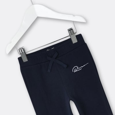 Mini Boys Navy 'River' Logo Joggers