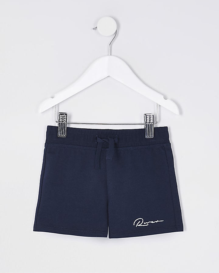 Mini boys navy 'River' shorts
