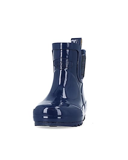 360 degree animation of product Mini Boys Navy Rubber Chelsea Wellie Boots frame-22