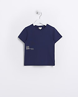 Mini Boys Navy Short Sleeve T-shirt