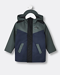Mini boys navy shower resistant rain jacket