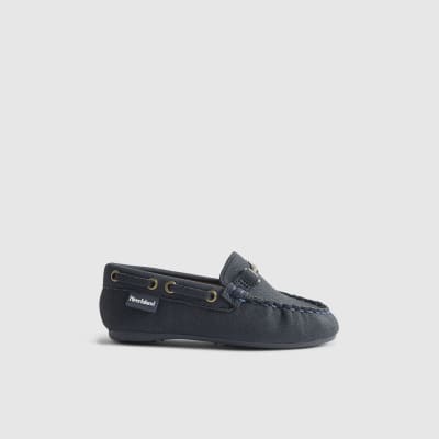 Mini Boys Navy Snaffle Loafers