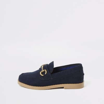 boys navy loafers