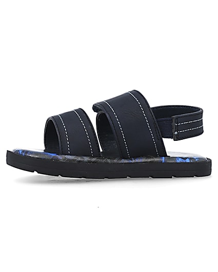 360 degree animation of product Mini boys navy stitched sandals frame-2