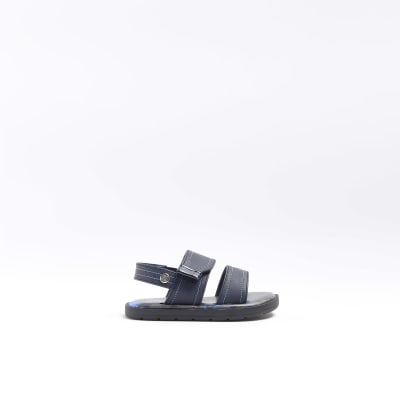 Mini boys navy stitched sandals