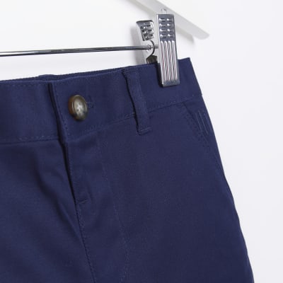 Mini Boys Navy Stretch Chino Shorts | River Island