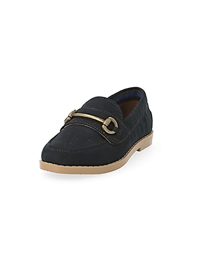 360 degree animation of product Mini boys navy suedette velcro loafer frame-23