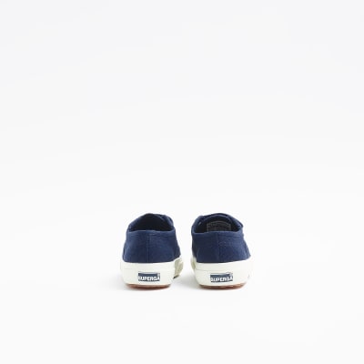 Mini Boys Navy Superga Canvas Strap Trainers River Island