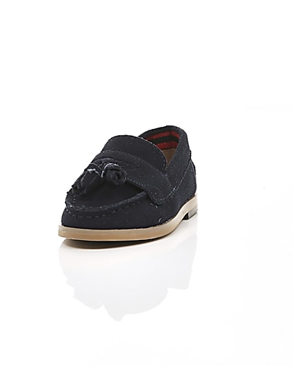 360 degree animation of product Mini boys navy tassel loafers frame-2