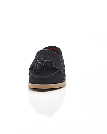 360 degree animation of product Mini boys navy tassel loafers frame-3