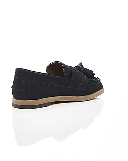 360 degree animation of product Mini boys navy tassel loafers frame-12