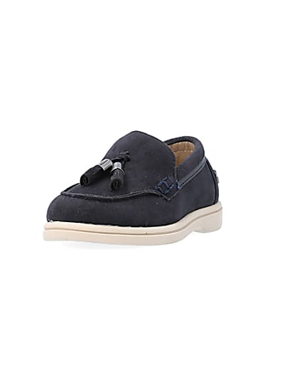 360 degree animation of product Mini Boys Navy Tassel Loafers frame-23