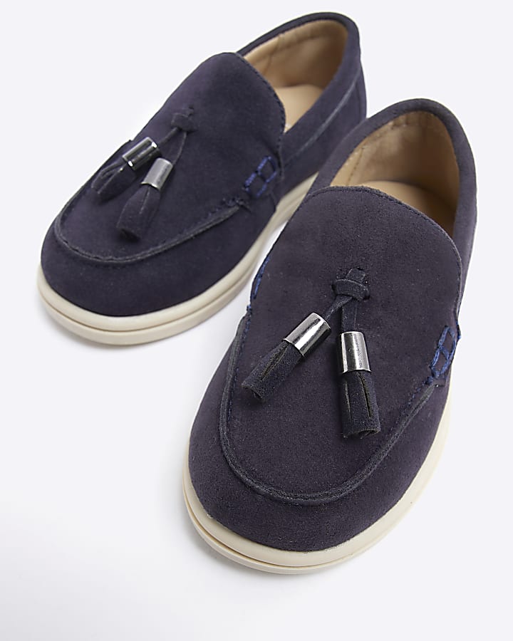 Mini Boys Navy Tassel Loafers
