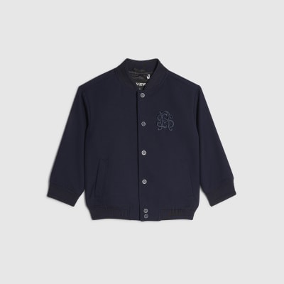 Mini Boys Navy Twill Bomber Jacket