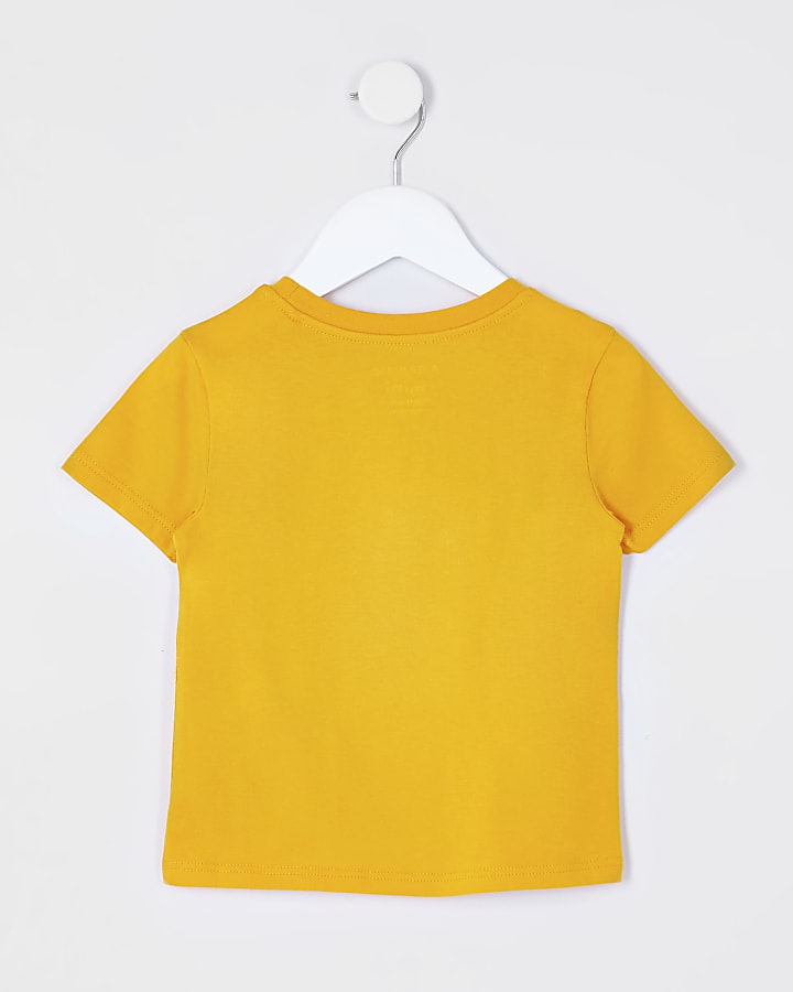 Mini boys orange 'RR' chest print t-shirt