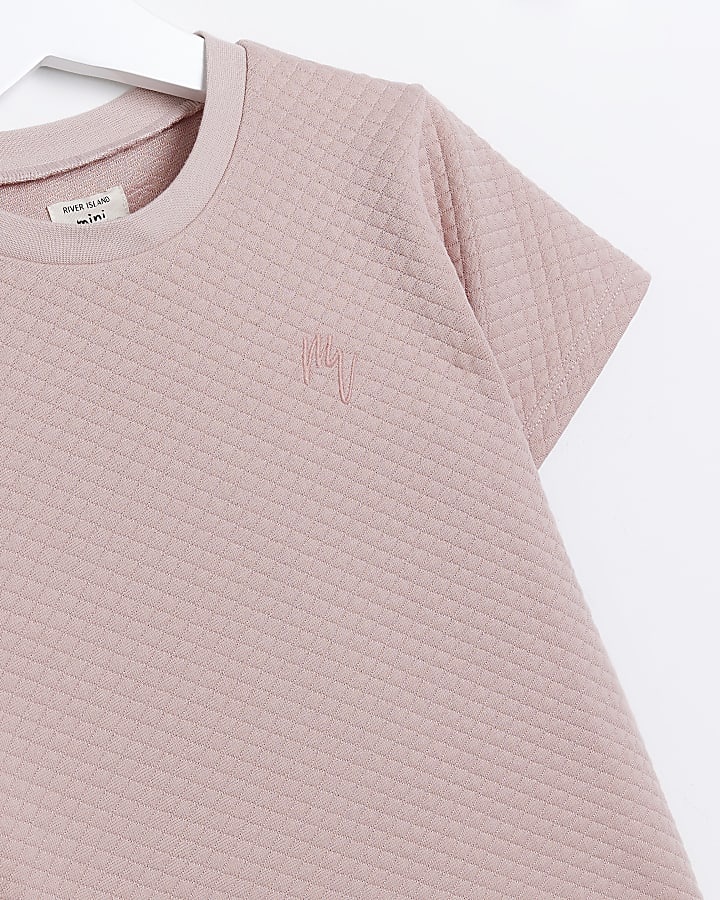 Mini Boys Pink Maison Riviera Quilt T-shirt