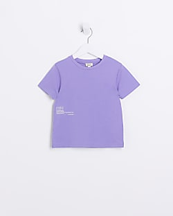 Mini Boys Purple Short Sleeve T-shirt
