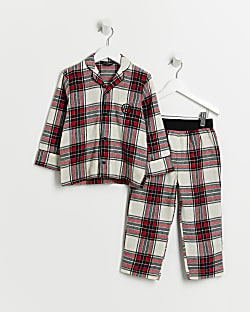 Mini boys Red Check Family Pyjamas