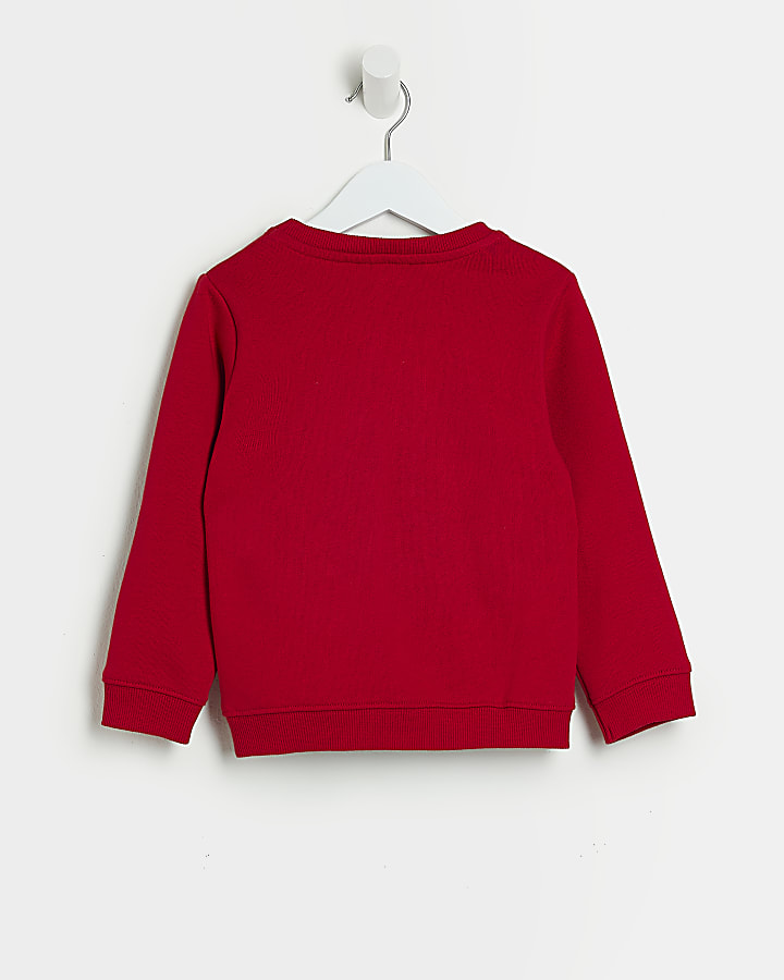Mini boys Red Christmas Gift Sweatshirt