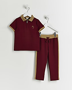 Mini Boys Red MAISON RIVIERA Polo Outfit