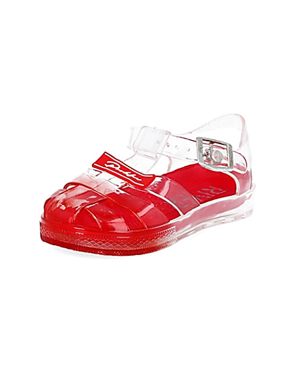 360 degree animation of product Mini boys red ombre jelly sandals frame-0