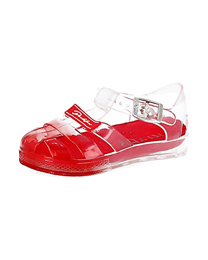 360 degree animation of product Mini boys red ombre jelly sandals frame-1
