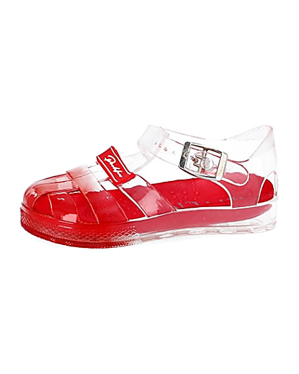 360 degree animation of product Mini boys red ombre jelly sandals frame-2