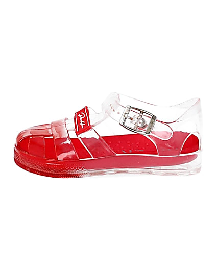 360 degree animation of product Mini boys red ombre jelly sandals frame-3