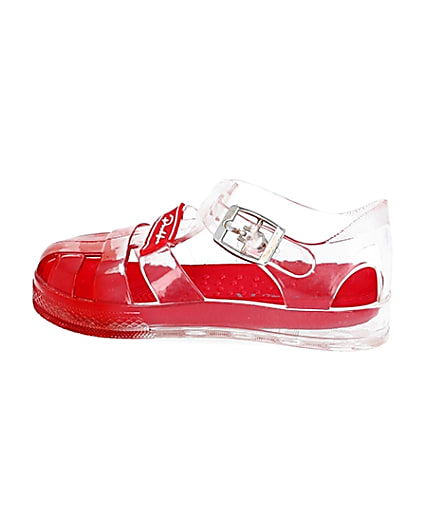 360 degree animation of product Mini boys red ombre jelly sandals frame-4