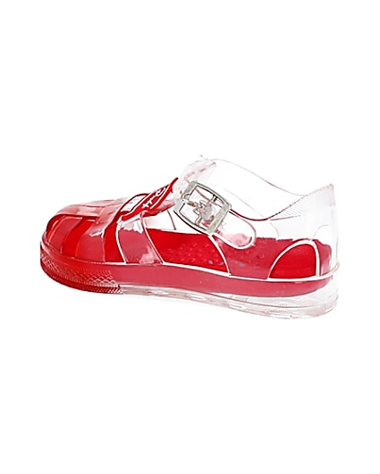 360 degree animation of product Mini boys red ombre jelly sandals frame-5