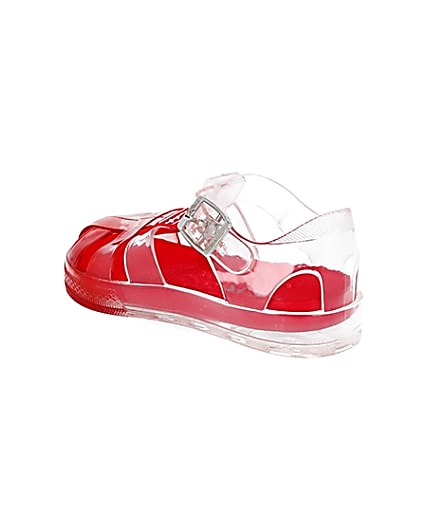 360 degree animation of product Mini boys red ombre jelly sandals frame-6