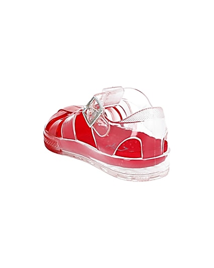 360 degree animation of product Mini boys red ombre jelly sandals frame-7
