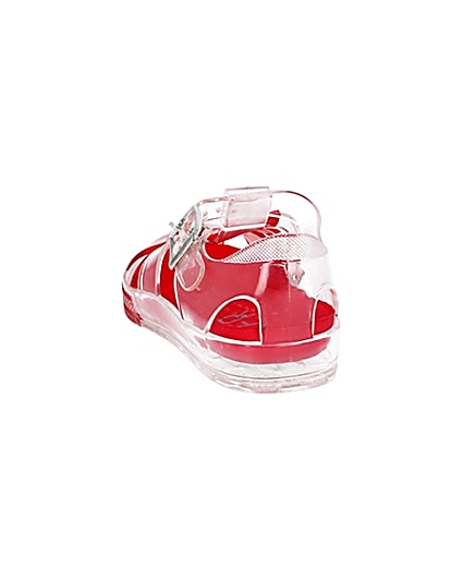360 degree animation of product Mini boys red ombre jelly sandals frame-8