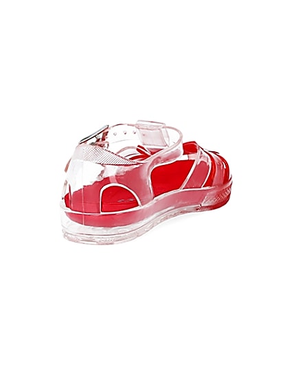 360 degree animation of product Mini boys red ombre jelly sandals frame-11