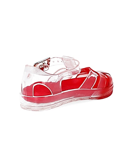 360 degree animation of product Mini boys red ombre jelly sandals frame-12