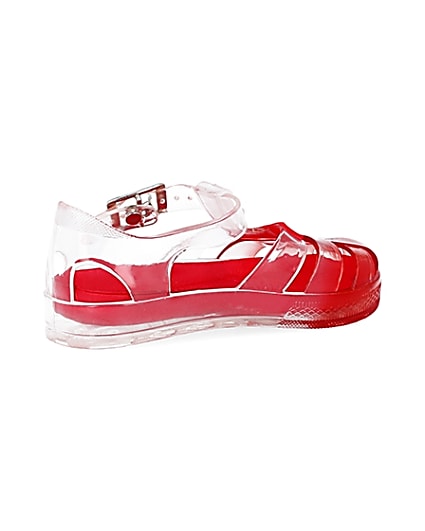360 degree animation of product Mini boys red ombre jelly sandals frame-13