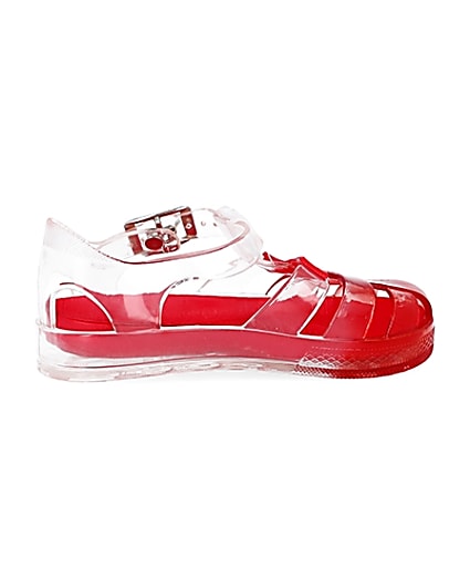 360 degree animation of product Mini boys red ombre jelly sandals frame-14