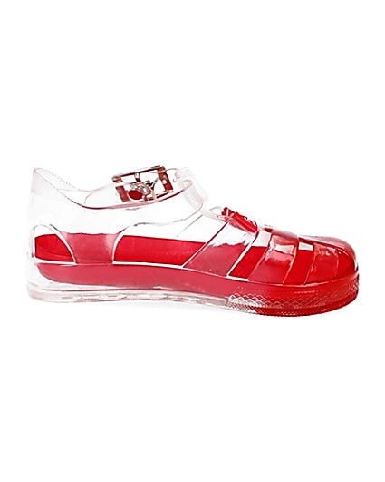360 degree animation of product Mini boys red ombre jelly sandals frame-15