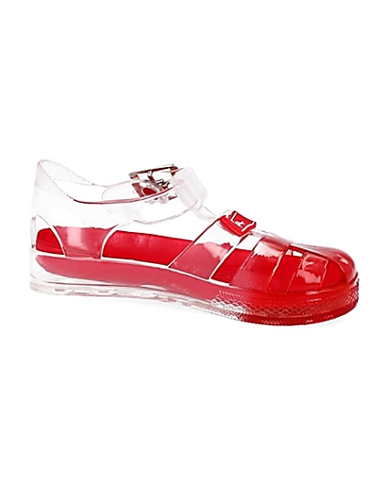 360 degree animation of product Mini boys red ombre jelly sandals frame-16