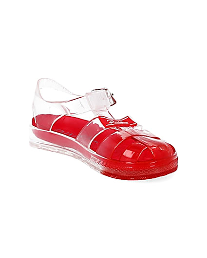 360 degree animation of product Mini boys red ombre jelly sandals frame-18