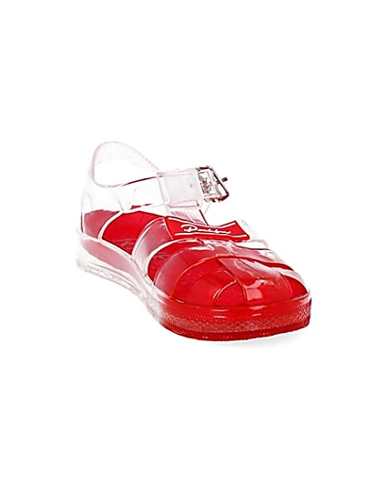 360 degree animation of product Mini boys red ombre jelly sandals frame-19